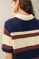 Laurel & Mina Crochet Cardigan and Shorts Set in Cotton-Linen Knit