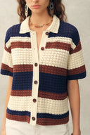 Laurel & Mina Crochet Cardigan and Shorts Set in Cotton-Linen Knit