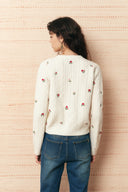 Lavinia 100% 羊毛花卉刺繡開襟衫