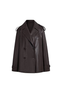 Layla Lightweight Cape Style Coat in Vegan Leather