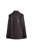 Layla Lightweight Cape Style Coat in Vegan Leather