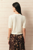 Léa Floral Embroidery Cardigan in Alpaca Blend