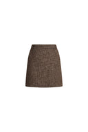 Leila Metal Ring Wrap Mini Skirt in Wool Blend