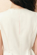 Lily White Sleeveless Vest Top in Cotton Denim