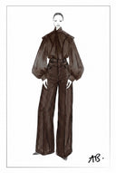Lim Tape Trim Wide Leg Jeans in Cotton Denim