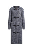 Langer Cardigan mit Hornknöpfen im Stil von Linnea aus Wollmischung