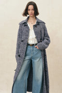 Langer Cardigan mit Hornknöpfen im Stil von Linnea aus Wollmischung