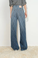 Liora Crystal Embellished Crochet Argyle Jeans