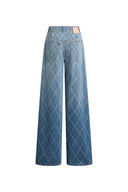 Liora Crystal Embellished Crochet Argyle Jeans