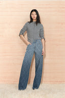 Liora Crystal Embellished Crochet Argyle Jeans