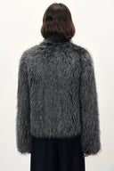 Liora Ombre Horn Button Jacket with Scarf in Faux Fur