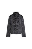 Liora Ombre Horn Button Jacket with Scarf in Faux Fur
