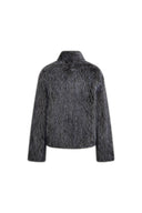 Liora Ombre Horn Button Jacket with Scarf in Faux Fur