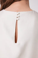 Luminere Floral Embellished Dress in Silk Wool Satin