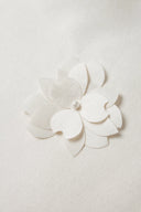 Luminere Floral Embellished Dress in Silk Wool Satin