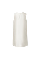 Luminere Floral Embellished Dress in Silk Wool Satin