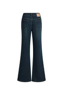 Lyra Pocket Detail Slim Flare Jeans in Stretch Denim