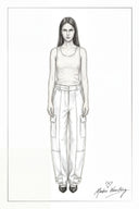 Manon Contrast Stitch Deconstructed Barrel Jeans in Cotton Denim