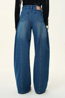 Manon Seams Soft Barrel Leg Jeans in Cotton Denim