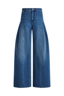 Manon Seams Soft Barrel Leg Jeans in Cotton Denim