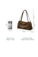 Marais Soft Boston Medium Bag in Suede