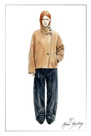 Marlis Camel Cocoon Cropped Coat in 100% Wool