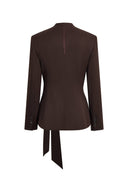 Marora Wrap Look Cinched Blazer in Wool Blend