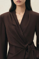 Marora Wrap Look Cinched Blazer in Wool Blend
