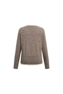 Mckenna Faux Layered Lace Panel Cardigan in Alpaca Blend