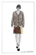 Mckenna Faux Layered Lace Panel Cardigan in Alpaca Blend