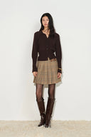 Meave Fitted Gigot Sleeves Cardigan in Wool Blend Knit