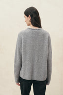 Megan Crystal Embellished Belted Cardigan in Wool Blend