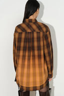 Meliora Gradient Plaid Faux Layered Shirt in Lightweight Flannel