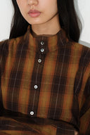 Meliora Gradient Plaid Faux Layered Shirt in Lightweight Flannel