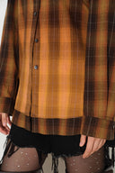 Meliora Gradient Plaid Faux Layered Shirt in Lightweight Flannel