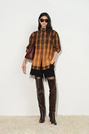 Meliora Gradient Plaid Faux Layered Shirt in Lightweight Flannel