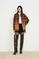 Meliora Gradient Plaid Faux Layered Shirt in Lightweight Flannel