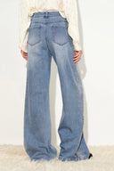 Mia Ombré Crystal Embellished Jeans in Cotton Denim