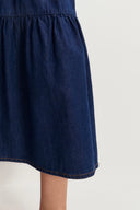 Mila Pocketed Tiered Dress in Cotton Denim