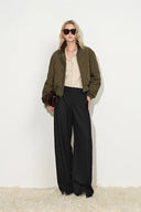 Minka Reversible Quilted Plaid Bomber Jacket in Cotton Blend
