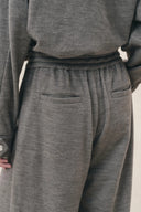 Miranda Plissierte Hose mit Kordelzug und weitem Bein aus Wollmischung
