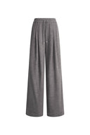 Miranda Plissierte Hose mit Kordelzug und weitem Bein aus Wollmischung