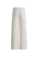 Mix Front Patch-Pocket Ankle Pants In Stretch Cotton Blend