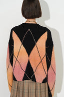 Maglione Monica con motivo argyle sfumato mélange in misto alpaca