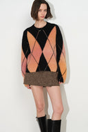 Maglione Monica con motivo argyle sfumato mélange in misto alpaca