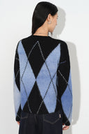 Monica Space Dyed Gradient Argyle Sweater in Alpaca Blend