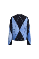 Monica Space Dyed Gradient Argyle Sweater in Alpaca Blend