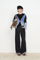 Monica Space Dyed Gradient Argyle Sweater in Alpaca Blend