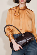 Monti East West Shoulder Bag in Oiled Waxed Top Grain Leather