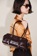 Monti East West Shoulder Bag in Oiled Waxed Top Grain Leather